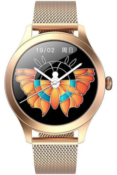 G.ROSSI SG009B 38mm Έξυπνο ρολόι με παρακολούθηση καρδιακών παλμών (Ροζ χρυσό)