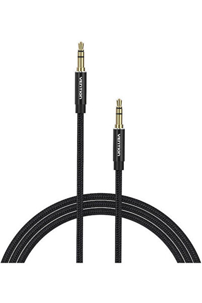 Vention Καλώδιο Jack 3.5mm - Αρσενικό 3.5mm σε Αρσενικό 3.5mm, Μαύρο, 1μ, με ...
