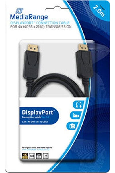 MediaRange Καλώδιο DisplayPort αρσενικό - DisplayPort αρσενικό 2μ Μαύρο (MRCS...