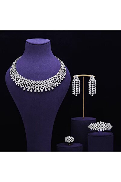 jewelrystore Luxury Diamond-Like Zircon Accessories Set with Box