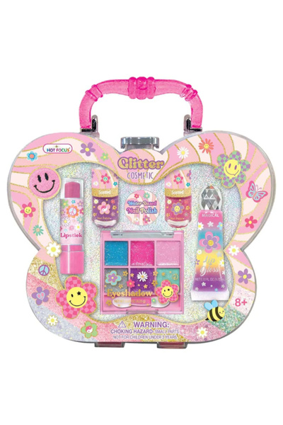 Hot Focus Glitter Floral Cosmetic Set for Kids 6.5 x 17.5 x 20.5 cm