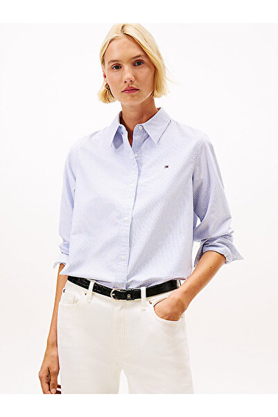 Tommy Hilfiger kadın oxford relaxed gömlek