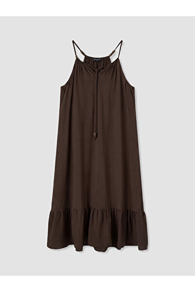 LC Waikiki Nevavm Contrast Collar Beaded Detailed Dress