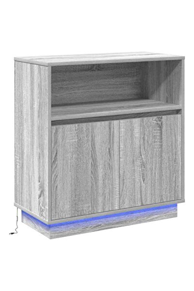 vidaxl Bufet LED Gri Sonoma 71 x 34,5 x 75 cm Lemn compozit
