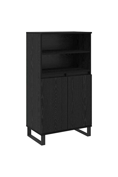vidaxl Black Sideboard 60 x 36 x 110 cm Composite wood