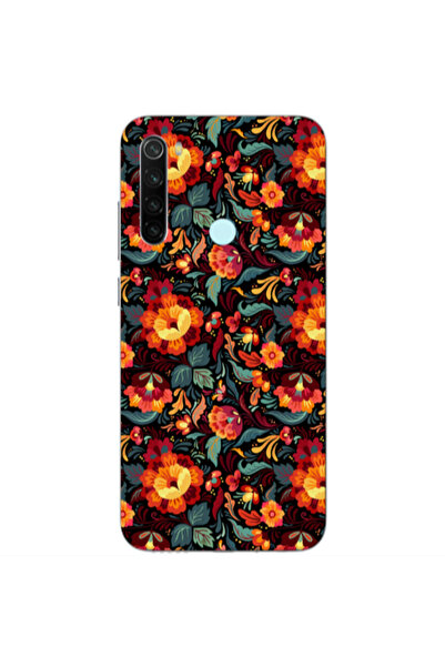 Other Xiaomi Redmi Note 8 Orange flowers Transparent Silicone TPU Θήκη