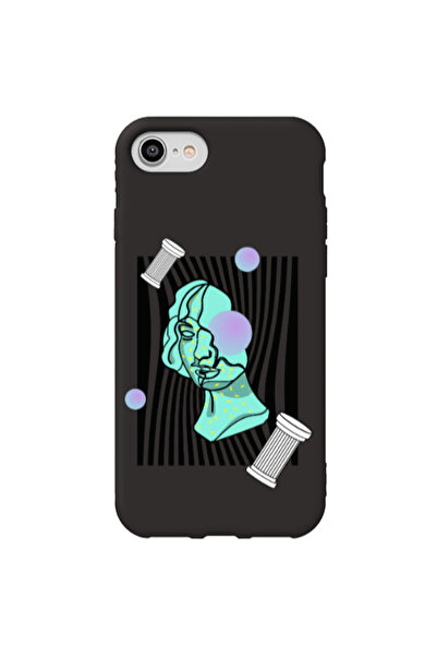 Other Apple iPhone SE 2020 Columns Black Colored Silicone TPU Θήκη