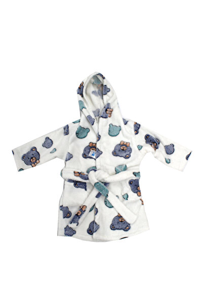 BalticBebe Halat de baie, 1-2 ani, EgoBebe, Bumbac 100% Cocolino Ursulet