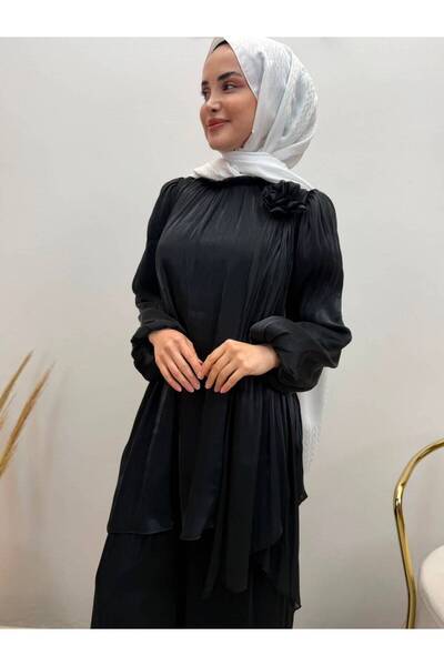 JOOQSTORE Rose Brooch Detailed Trouser Suit