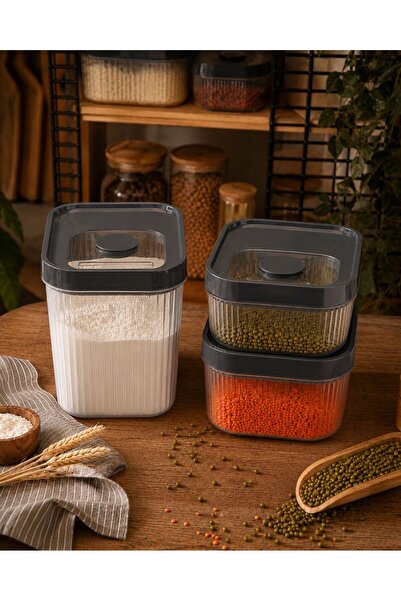 kuleliplastik Çok Amaçlı Erzak Kabı Bakliyat kutusu 3'Lü Set 1x(10 lt) 2x(5 l...