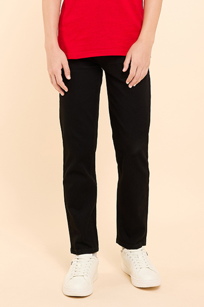 R&B Solid Slim Fit Jeans with Button Closure