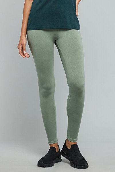 R&B Solid Leggings with Elastic Waist
