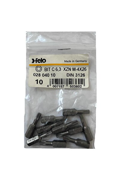 FELO Set 10 biți seria Industrial profil XZN, C6.3, M4, 25mm