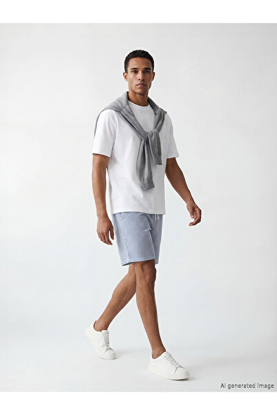 LC Waikiki Nevavm Standard Mold Striped Men's Shorts with a Difference