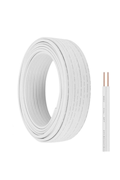 Duravel Electrical Cable Wire, 2-Core Copper, White PVC Insulated Twin Flexib...