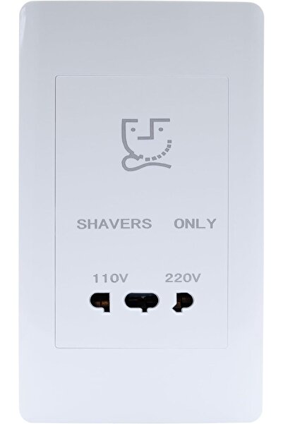 Duravel Electric Shaver Outlet, 110V-220V Compatible, Wall-Mounted Shaver Soc...