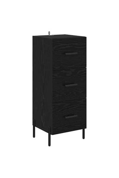 vidaxl Bufet cu sertar Stejar negru 34 x 34.5 x 90 cm Lemn compozit
