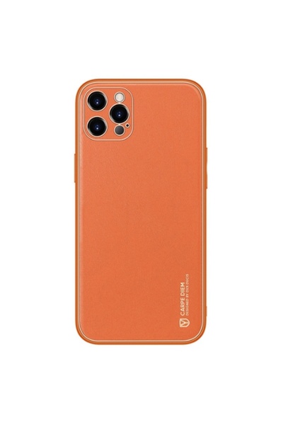 Dux Ducis Yolo Series Δερμάτινη θήκη για iPhone 12 Pro (Πορτοκαλί)