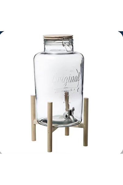 Generic Beverage Dispenser with Transparent and Beige Glass Holder 8 Liters