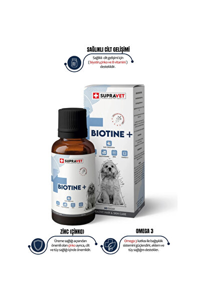 Supravet 100 ml + Zinc + Multi Vitamin Köpekler İçin Tüy Sağlığı Damlası