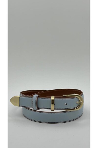DERİMAY Women's Minimal Elegant Gold Three-Part Buckle Curved 2.5 cm Double C...