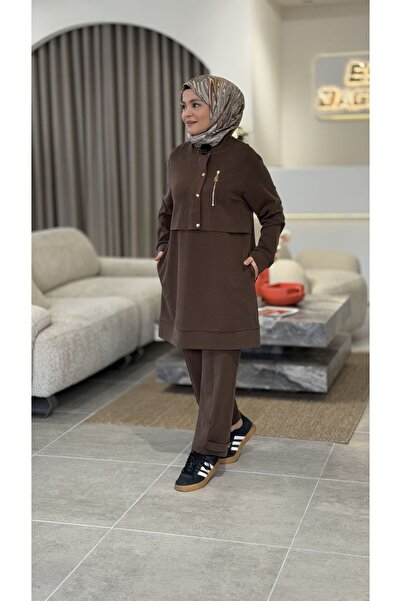 Armine OYSHO PANTOLONLU TAKIM KAHVERENGİ