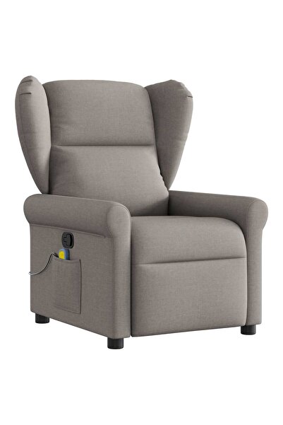 vidaxl Fotoliu de masaj rabatabil, gri taupe, material textil