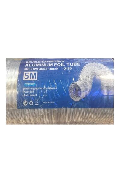 Generic Double-Layer Aluminium Foil Duct Tube, 10 CM X 5 METERS Heat Resistan...