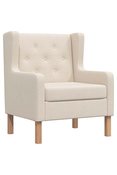 vidaxl Armchair, cream white, textile