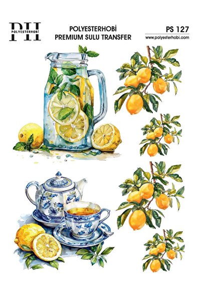 POLYESTERHOBİ Premium Sulu Transfer 25X35 CM LİMON DESENLİ PS 127