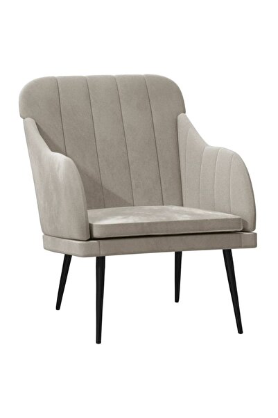 vidaxl Armchair, light gray, 63x76x80 cm, Velvet