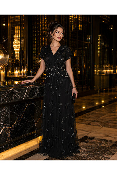 HELİNFASHION35 İthal Boncuklu Abiye
