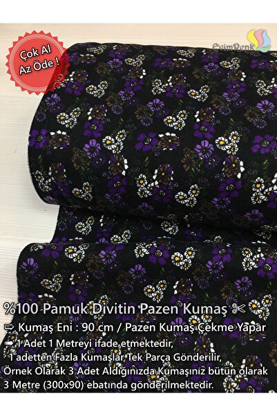 Renk Tekstil Yeni Divitin Pazen Metrelik Kumaş - Elbise - Hobi Tasarım - %100...