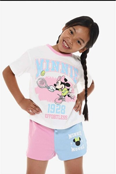 VESTIR BIEN Top White Pink Collar Children's Pink-Blue-White 1928 Printed Sum...