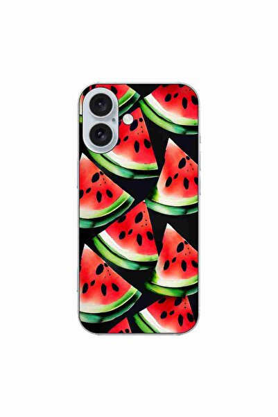 OEM Husa compatibila cu Apple iPhone 16 Silicon Gel Tpu Model Watermelon Slices