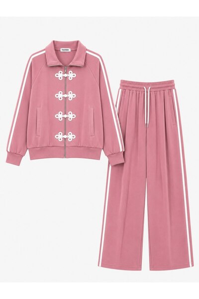 HANIQA Retro Striped Tracksuit Set