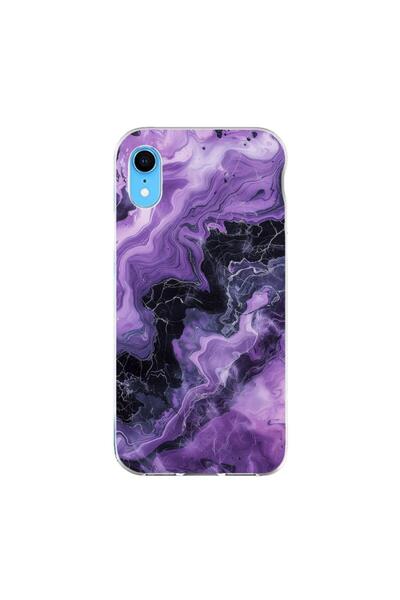 OEM Husa compatibila cu Apple iPhone XR Silicon Gel Tpu Model Abstract Purple...