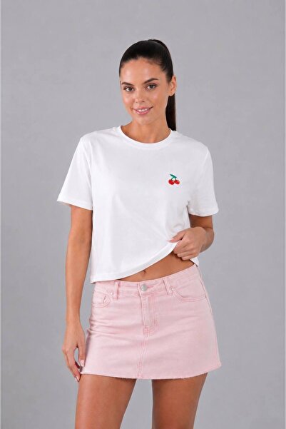 Noi Belis Crew Neck Printed Knitted T-Shirt Ss26Ts0079