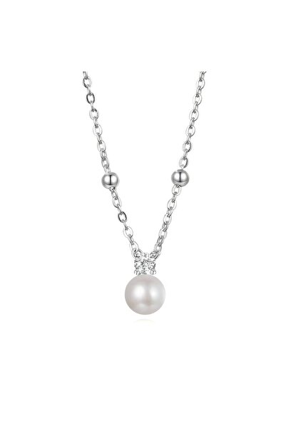 Raizel Colier din argint cu moissanite de 0.1CT si perla de cultura, Eternal ...