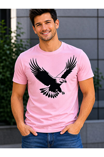 VODEXA Men's Oversize T-Shirt Eagle Printed 100% Cotton T-Shirt Comfortable Fit