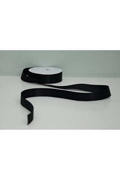 ÇINARASYADAHOME Siyah Saten Kurdele 2.5 cm x 1 Metre – Parlak Hediye ve Süsle...