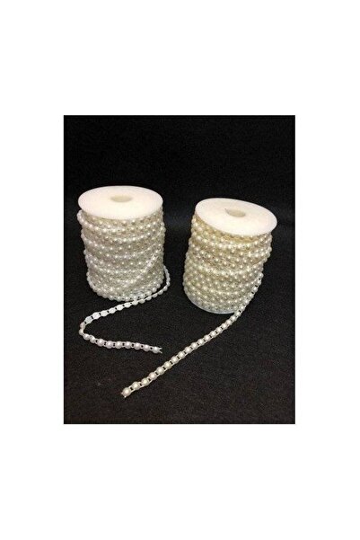 OEM Jumatati Margele Pe Rola Plastic Perla 0.8cm/17m Alb