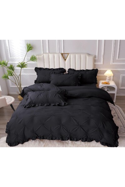 Lenjeria Pufoasa Duvet Cover Set with Pleated and ruffles