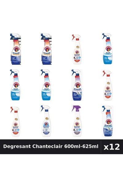 Chanteclair Set 12 Degresant Universal 600ml-625ml - 7 Arome, Anticalcar, Det...