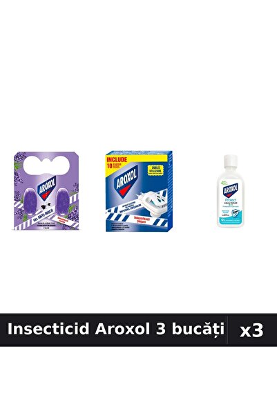 Aroxol Set 3 Insecticid - Pastile Anti-Insecte, Loțiune Repelent 85ml - Prote...