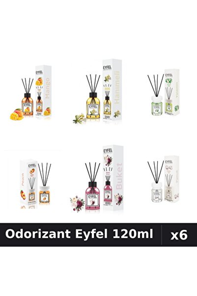 Eyfel Set 6 Odorizante Camera Betisoare - 6 Arome Asortate, 120ml Parfum