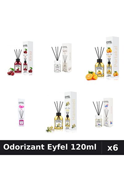 Eyfel Set 6 Odorizante Camera Betisoare - 6 Arome Asortate, 120ml Parfum