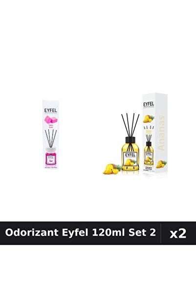 Eyfel Set 2 Odorizant Camera Betisoare 120ml - Bubble Gum, Ananas - Parfum In...