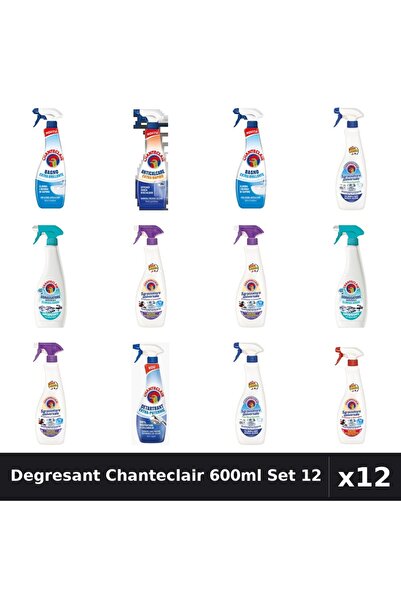Chanteclair Set 12 Degresant Universal 600ml - 8 Arome, Anticalcar, Detartrant