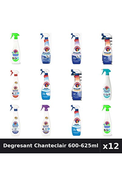 Chanteclair Set 12 Degresant Universal 600-625ml - 9 Arome, Detartrant, Antic...